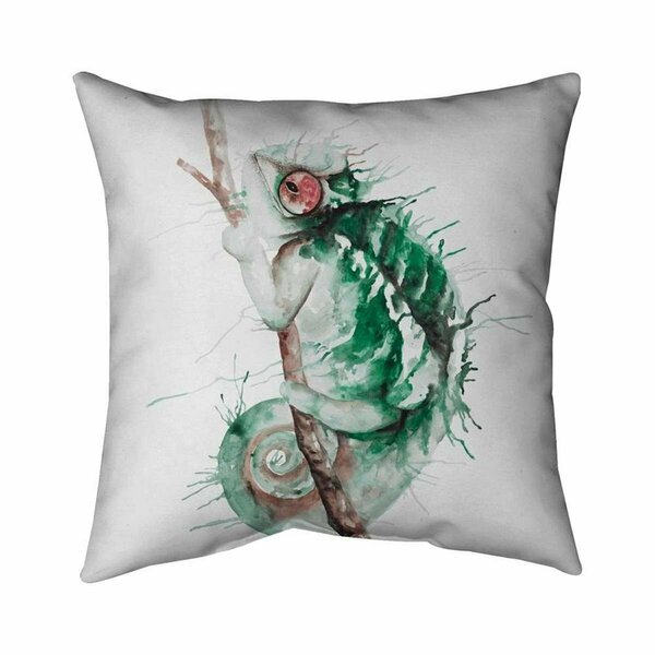 Begin Home Decor 26 x 26 in. Watercolor Chameleon-Double Sided Print Indoor Pillow 5541-2626-AN204-1